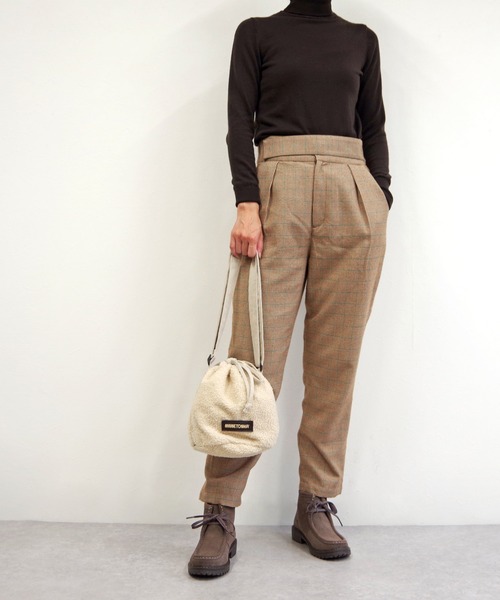Minnetonka（ミネトンカ）の「MINNETONKA（ミネトンカ） / ボア巾着ショルダーバッグ PURSE BOA BAG（ショルダーバッグ・レディース・グレー/ブラウン/アイボリー・FREE）」の15枚目の写真