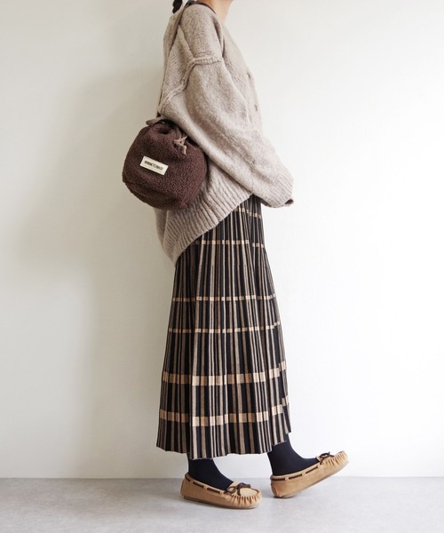 Minnetonka（ミネトンカ）の「MINNETONKA（ミネトンカ） / ボア巾着ショルダーバッグ PURSE BOA BAG（ショルダーバッグ・レディース・グレー/ブラウン/アイボリー・FREE）」の18枚目の写真