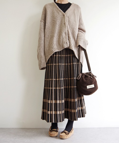 Minnetonka（ミネトンカ）の「MINNETONKA（ミネトンカ） / ボア巾着ショルダーバッグ PURSE BOA BAG（ショルダーバッグ・レディース・グレー/ブラウン/アイボリー・FREE）」の19枚目の写真