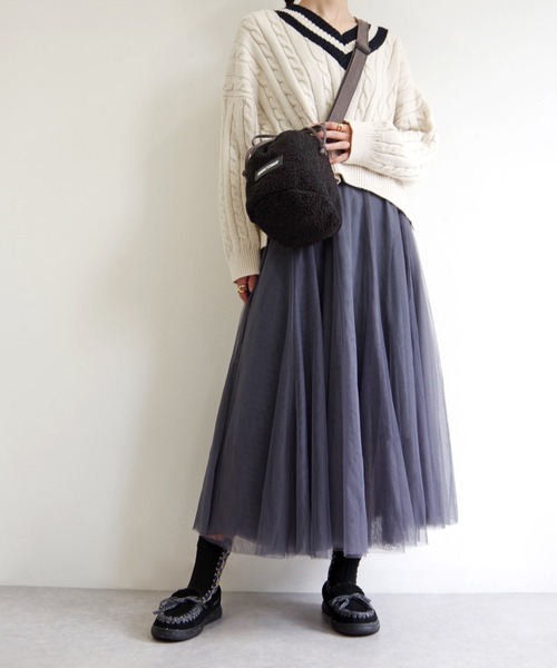 Minnetonka（ミネトンカ）の「MINNETONKA（ミネトンカ） / ボア巾着ショルダーバッグ PURSE BOA BAG（ショルダーバッグ・レディース・グレー/ブラウン/アイボリー・FREE）」の21枚目の写真