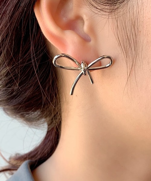 リボンピアス  (両耳用)