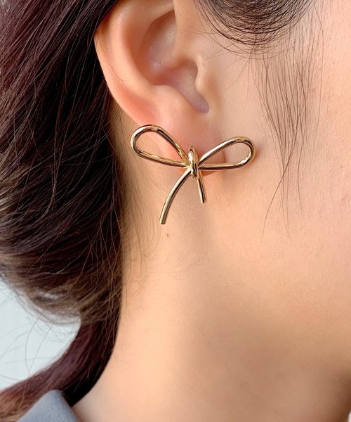 リボンピアス  (両耳用)