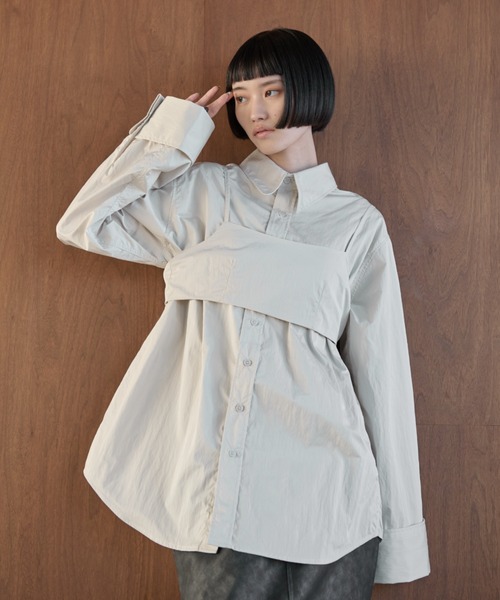 【セール】ナイロンオーバーシャツビスチェアンサンブル（シャツ/ブラウス）｜AIC.（エーアイシー）