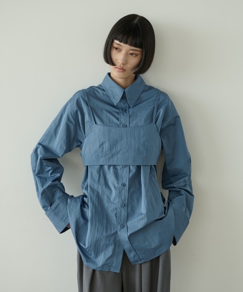 【セール】ナイロンオーバーシャツビスチェアンサンブル（シャツ/ブラウス）｜AIC.（エーアイシー）
