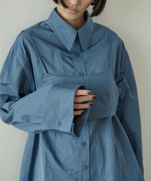 【セール】ナイロンオーバーシャツビスチェアンサンブル（シャツ/ブラウス）｜AIC.（エーアイシー）