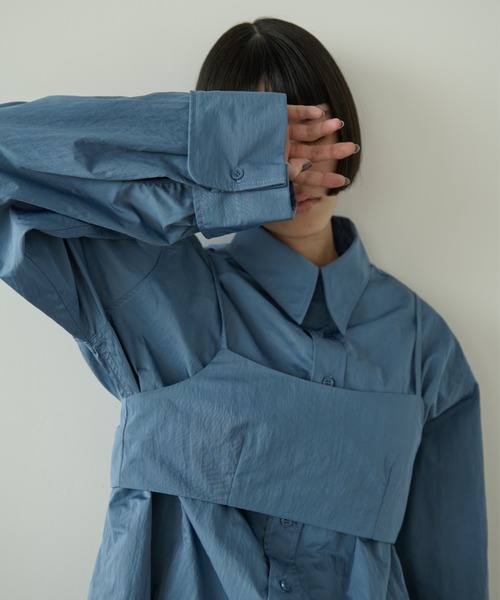 【セール】ナイロンオーバーシャツビスチェアンサンブル（シャツ/ブラウス）｜AIC.（エーアイシー）