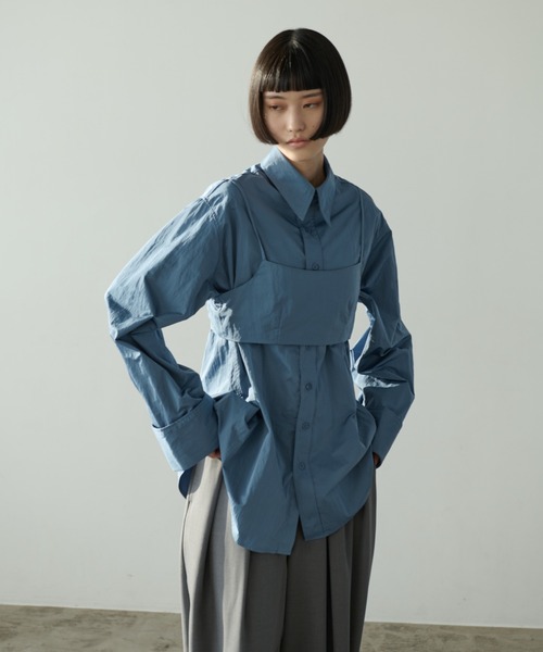 【セール】ナイロンオーバーシャツビスチェアンサンブル（シャツ/ブラウス）｜AIC.（エーアイシー）