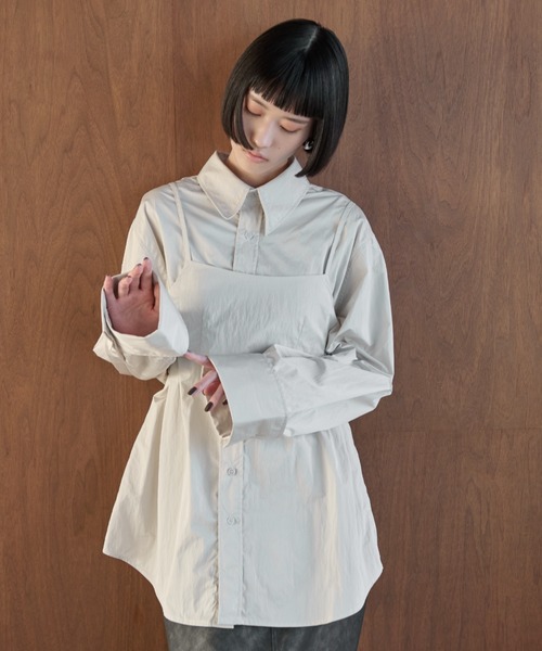 【セール】ナイロンオーバーシャツビスチェアンサンブル（シャツ/ブラウス）｜AIC.（エーアイシー）