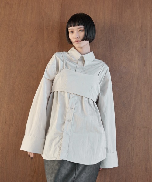 【セール】ナイロンオーバーシャツビスチェアンサンブル（シャツ/ブラウス）｜AIC.（エーアイシー）
