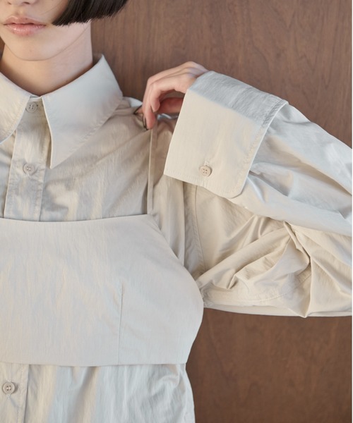 【セール】ナイロンオーバーシャツビスチェアンサンブル（シャツ/ブラウス）｜AIC.（エーアイシー）