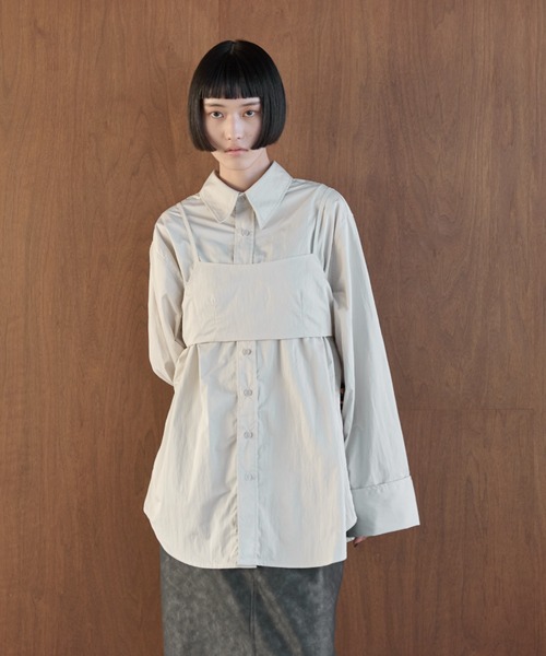 【セール】ナイロンオーバーシャツビスチェアンサンブル（シャツ/ブラウス）｜AIC.（エーアイシー）