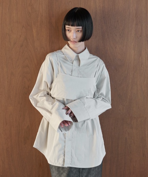 【セール】ナイロンオーバーシャツビスチェアンサンブル（シャツ/ブラウス）｜AIC.（エーアイシー）