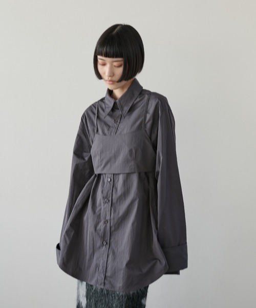 【セール】ナイロンオーバーシャツビスチェアンサンブル（シャツ/ブラウス）｜AIC.（エーアイシー）