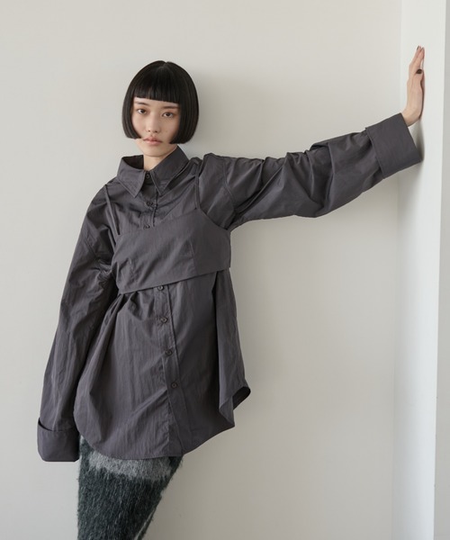 【セール】ナイロンオーバーシャツビスチェアンサンブル（シャツ/ブラウス）｜AIC.（エーアイシー）
