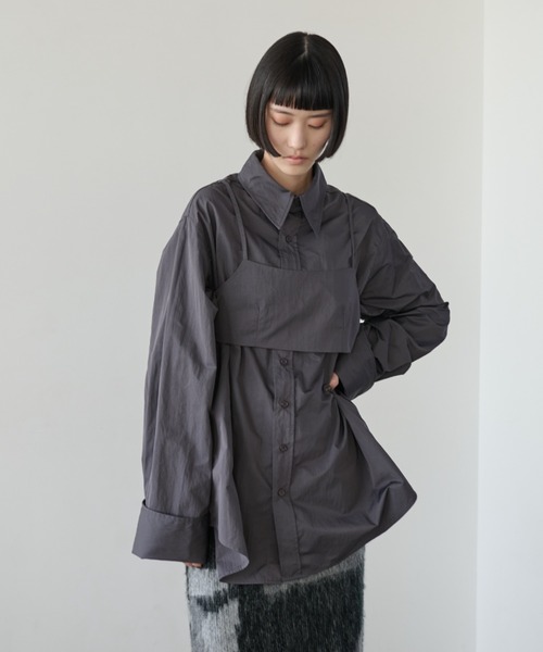 【セール】ナイロンオーバーシャツビスチェアンサンブル（シャツ/ブラウス）｜AIC.（エーアイシー）