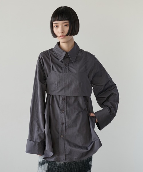 【セール】ナイロンオーバーシャツビスチェアンサンブル（シャツ/ブラウス）｜AIC.（エーアイシー）