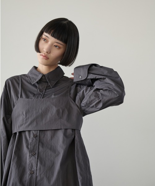 【セール】ナイロンオーバーシャツビスチェアンサンブル（シャツ/ブラウス）｜AIC.（エーアイシー）