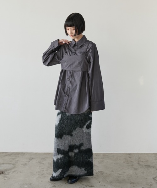 【セール】ナイロンオーバーシャツビスチェアンサンブル（シャツ/ブラウス）｜AIC.（エーアイシー）