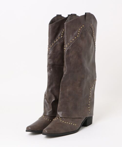 almo（アルモ）の「【LAMPOON】スタッズウエスタンブーツ（ブーツ