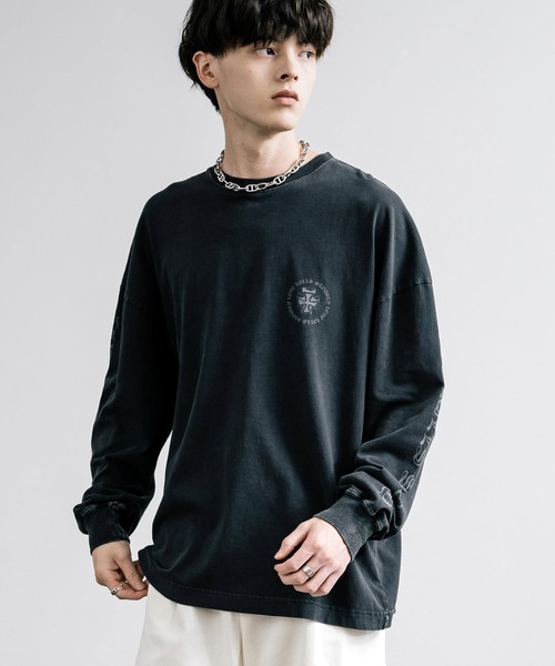 Ed Hardy エドハーディー ピグメント加工 長袖プリントTシャツ クロス/ラビット（Tシャツ/カットソー）｜Ed Hardy（エドハーディー）