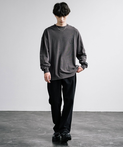 Ed Hardy エドハーディー ピグメント加工 長袖プリントTシャツ クロス