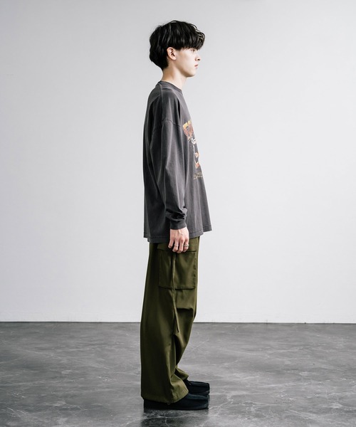 Ed Hardy エドハーディー ピグメント加工 長袖プリントTシャツ クロス/ラビット（Tシャツ/カットソー）｜Ed Hardy（エドハーディー）