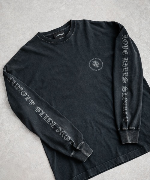 Ed Hardy エドハーディー ピグメント加工 長袖プリントTシャツ クロス/ラビット（Tシャツ/カットソー）｜Ed Hardy（エドハーディー）