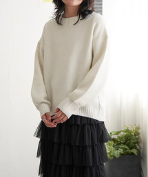 【洗濯機で洗える】鹿の子ラメニット