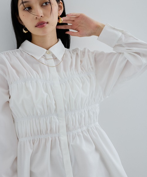 mmmmmm♡】ビアズリー 2025ss トリプルシャーリングシャツ 白 一枚で