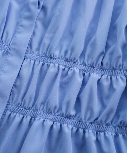 VIS（ビス）の「【洗える】シャーリングデザインシャツ（シャツ/ブラウス・レディース・ホワイト/ブルー/ブルー系その他4・FREE）」の19枚目の写真