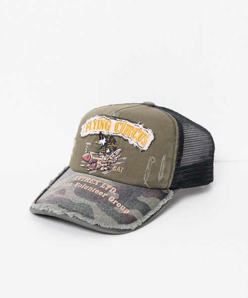 AVIREX(アヴィレックス)の「★AVIREX★FLYING CIRCUS メッシュ CAP(キャップ・メンズ・オリーブ/ブラック/ベージュ・FREE)」の1枚目の写真