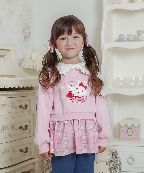 クーラクール ティータイムプリント トレーナー coeur a coeur ハート