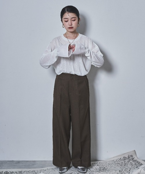 【150㎝前後の小柄さんサイズ】サイドラインスラックス（スラックス）｜tarin arin（タリンアリン）