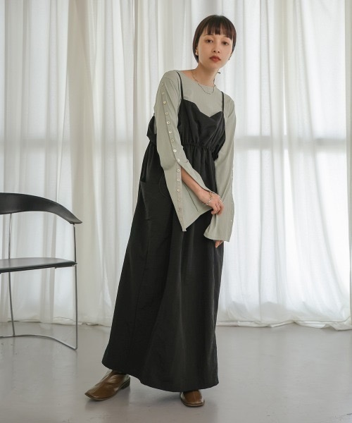 Bab(バブ)の「2WAY袖ボタンカットソー(Tシャツ/カットソー・レディース・グリーン/ブラック/アイボリー・FREE)」の9枚目の写真