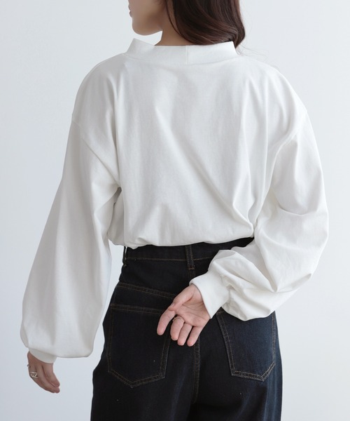 SUNFLOWER EIGHT(サンフラワーエイト)の「モックネックボリュームスリーブカットソー(Tシャツ/カットソー・レディース・ブラック/ホワイト/グレー・FREE)」の15枚目の写真