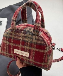 新品ショルダーバッグ レッド　赤チェック 通園バッグ ショルダー 幼稚園 9021 チェック柄 通園ショルダー