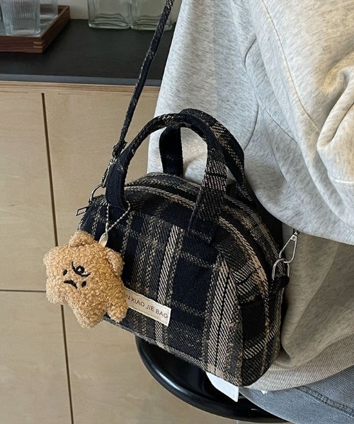 セール】【2タイプ生地選べる】2WAYミニ ハンド チェック柄ショルダー