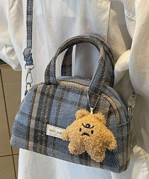 セール】【2タイプ生地選べる】2WAYミニ ハンド チェック柄ショルダー