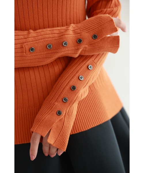 プレイフルなカラーニットカットソートップス（ニット/セーター