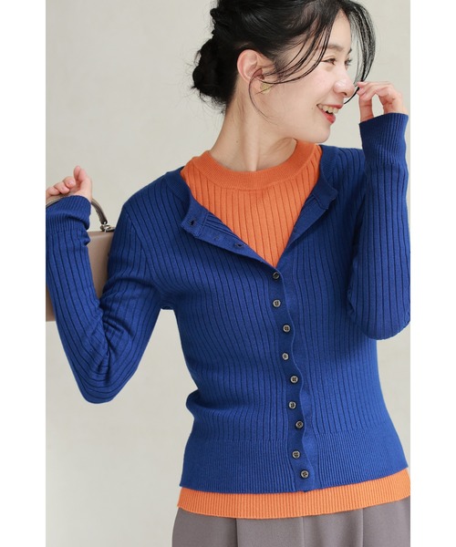 プレイフルなカラーニットカットソートップス（ニット/セーター