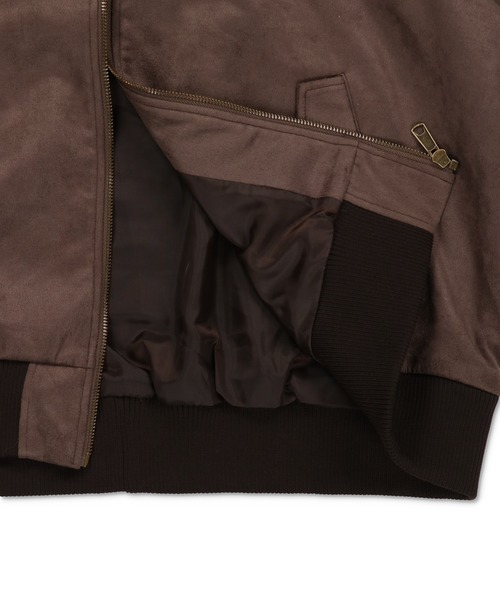 SPINNS（スピンズ）の「古着MIX＆ストリート/リブ切り替えフェイクスエードブルゾン/短丈ショート丈アウター（ブルゾン・メンズ・ブラウン/ブラック・ONESIZE）」の5枚目の写真