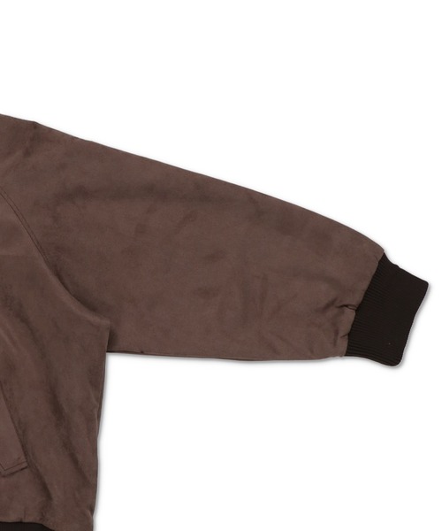 SPINNS（スピンズ）の「古着MIX＆ストリート/リブ切り替えフェイクスエードブルゾン/短丈ショート丈アウター（ブルゾン・メンズ・ブラウン/ブラック・ONESIZE）」の4枚目の写真