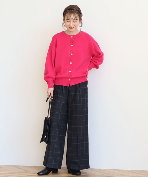 AMERICAN HOLIC(アメリカンホリック)の「バイパチ2WAYクルーネックニットカーディガン(カーディガン/ボレロ・レディース・その他6/ピンク/ターコイズブルー・M/L)」の5枚目の写真