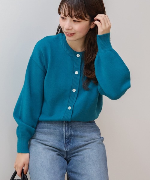 AMERICAN HOLIC(アメリカンホリック)の「バイパチ2WAYクルーネックニットカーディガン(カーディガン/ボレロ・レディース・その他6/ピンク/ターコイズブルー・M/L)」の9枚目の写真
