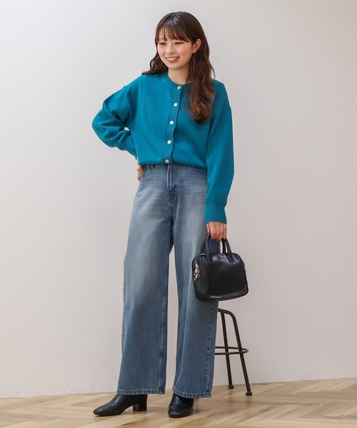 AMERICAN HOLIC(アメリカンホリック)の「バイパチ2WAYクルーネックニットカーディガン(カーディガン/ボレロ・レディース・その他6/ピンク/ターコイズブルー・M/L)」の12枚目の写真