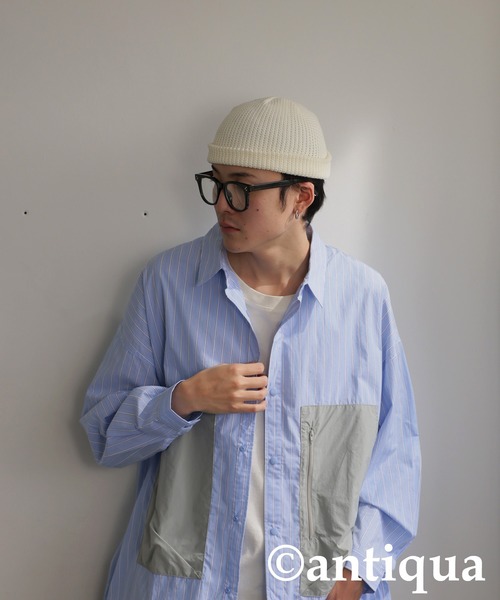 antiqua（アンティカ）の「コットンニットキャップ（ニットキャップ/ビーニー・レディース・アイボリー/ブラック/グレー/グリーン・FREE）」の5枚目の写真