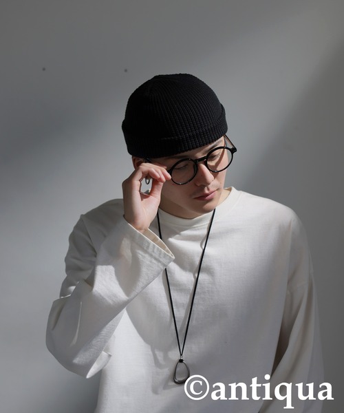 antiqua（アンティカ）の「コットンニットキャップ（ニットキャップ/ビーニー・レディース・アイボリー/ブラック/グレー/グリーン・FREE）」の9枚目の写真
