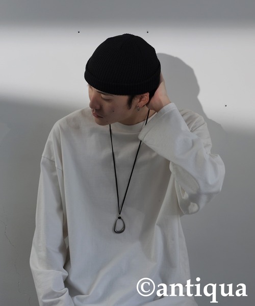 antiqua（アンティカ）の「コットンニットキャップ（ニットキャップ/ビーニー・レディース・アイボリー/ブラック/グレー/グリーン・FREE）」の10枚目の写真