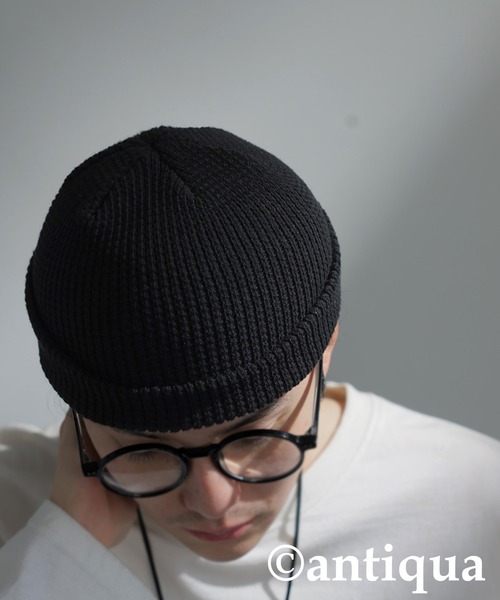 antiqua（アンティカ）の「コットンニットキャップ（ニットキャップ/ビーニー・レディース・アイボリー/ブラック/グレー/グリーン・FREE）」の11枚目の写真