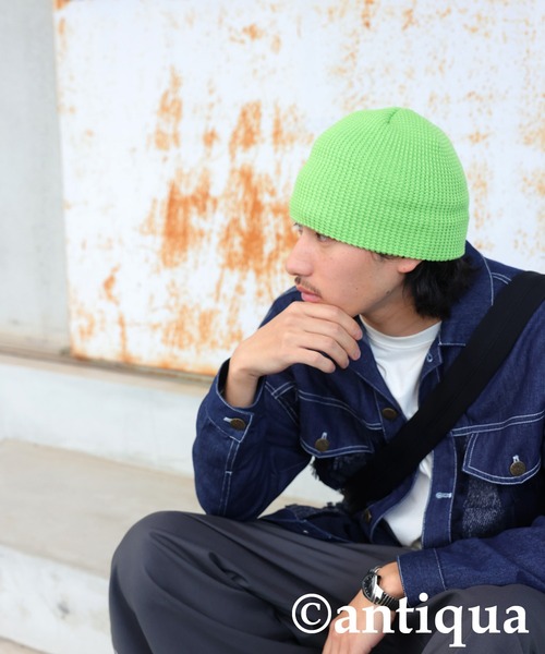 antiqua（アンティカ）の「コットンニットキャップ（ニットキャップ/ビーニー・レディース・アイボリー/ブラック/グレー/グリーン・FREE）」の12枚目の写真
